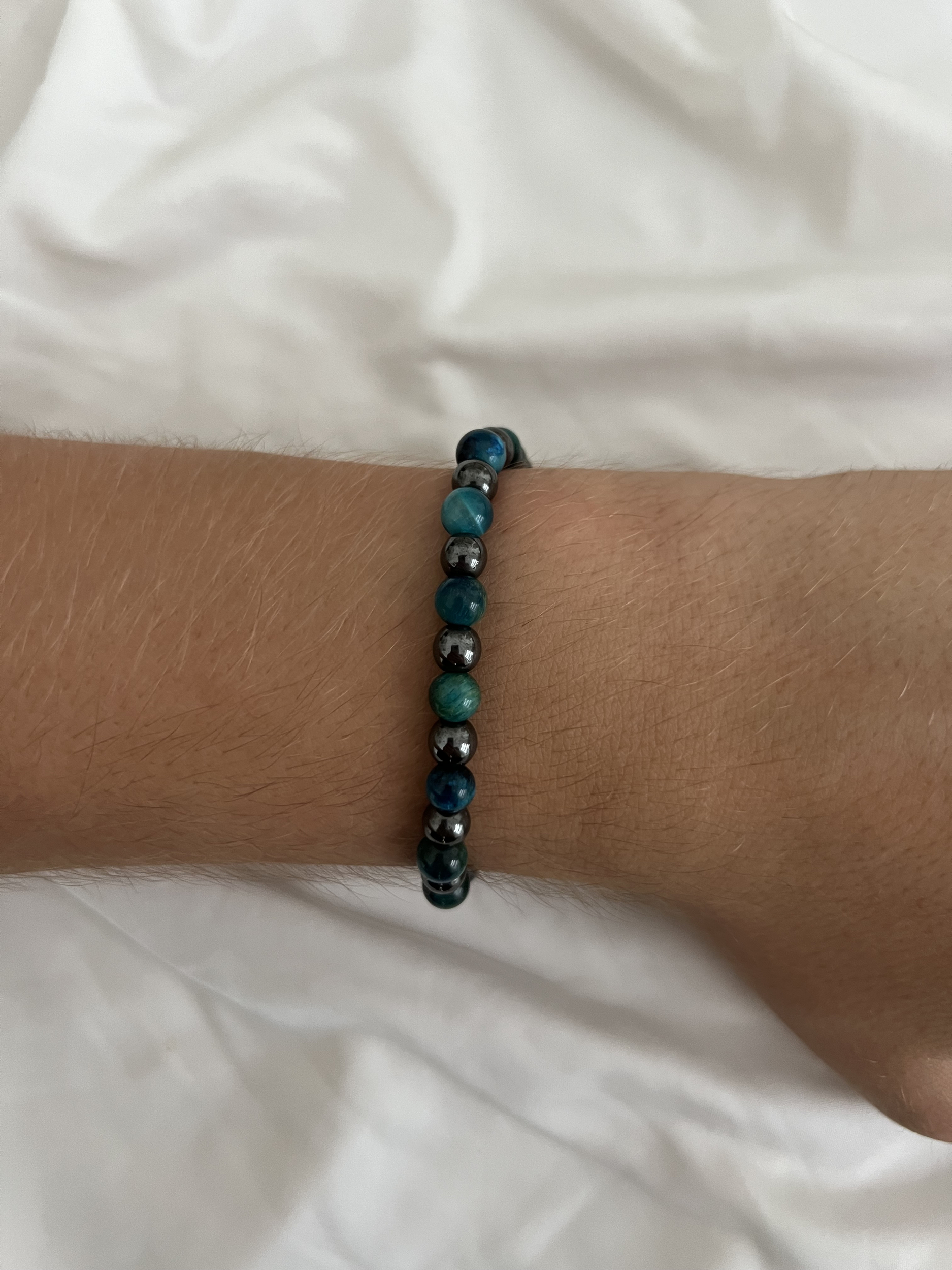 Bracelet Apatite Bleu Acier