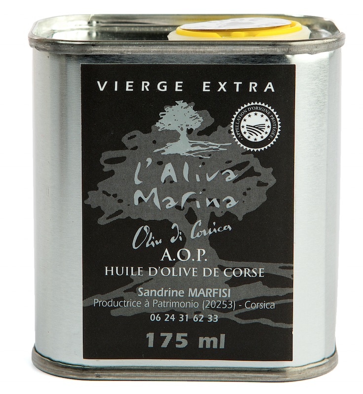 Huile d olive Corse Bidon métal en 175ml www.luxfood-shop.fr