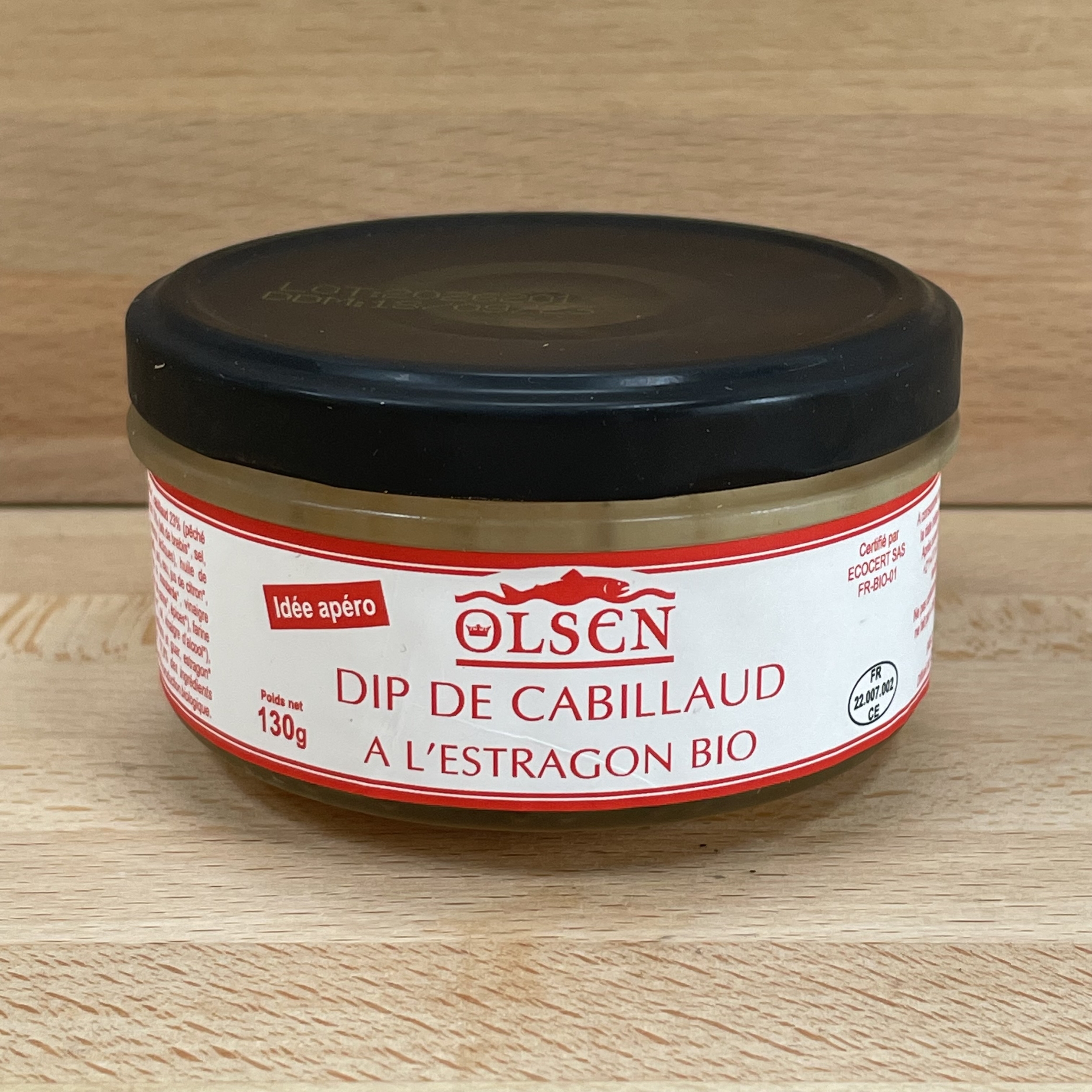 Dip de cabillaud 67% bio 130g-DIPCAB-olsen-www.luxfood-shop.fr