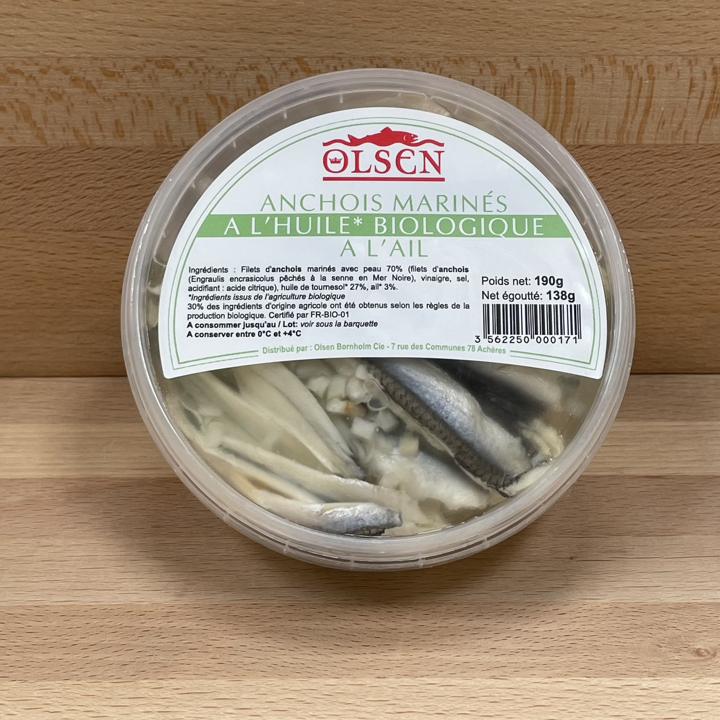 Anchois mariné à l'ail 30% bio 190g-ANCHBIO4-olsen-www.luxfood-shop.fr