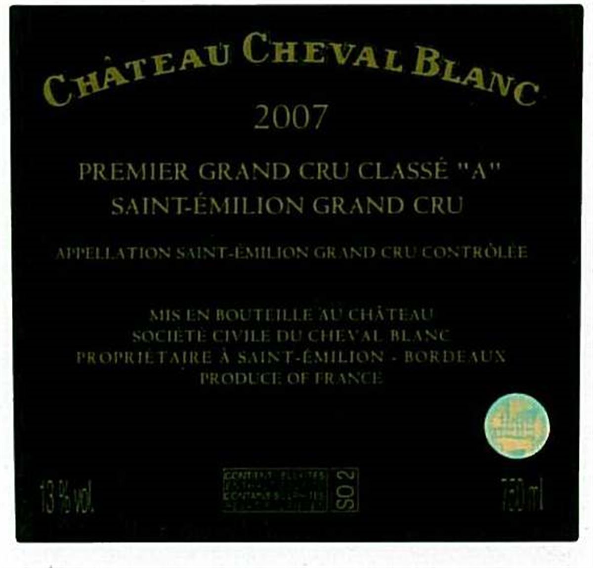 Château Cheval Blanc Saint-Emilion Bordeaux Produce Of France www.luxfood-shop.fr
