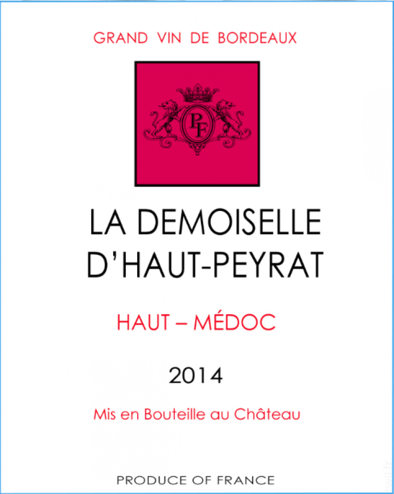 La demoiselle D haut-Peyrat étiquette www.luxfood-shop.fr