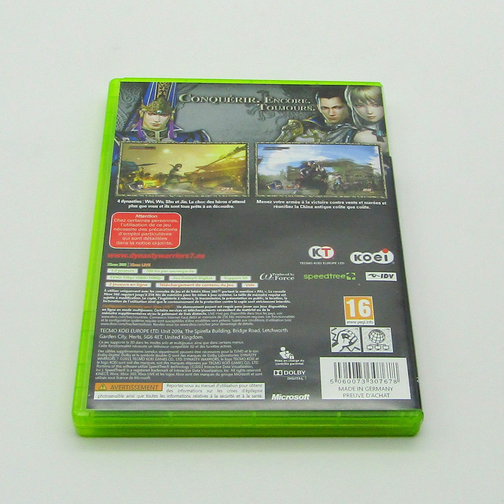 Jeu vidéo. XBOX 360. Dynasty Warriors 7