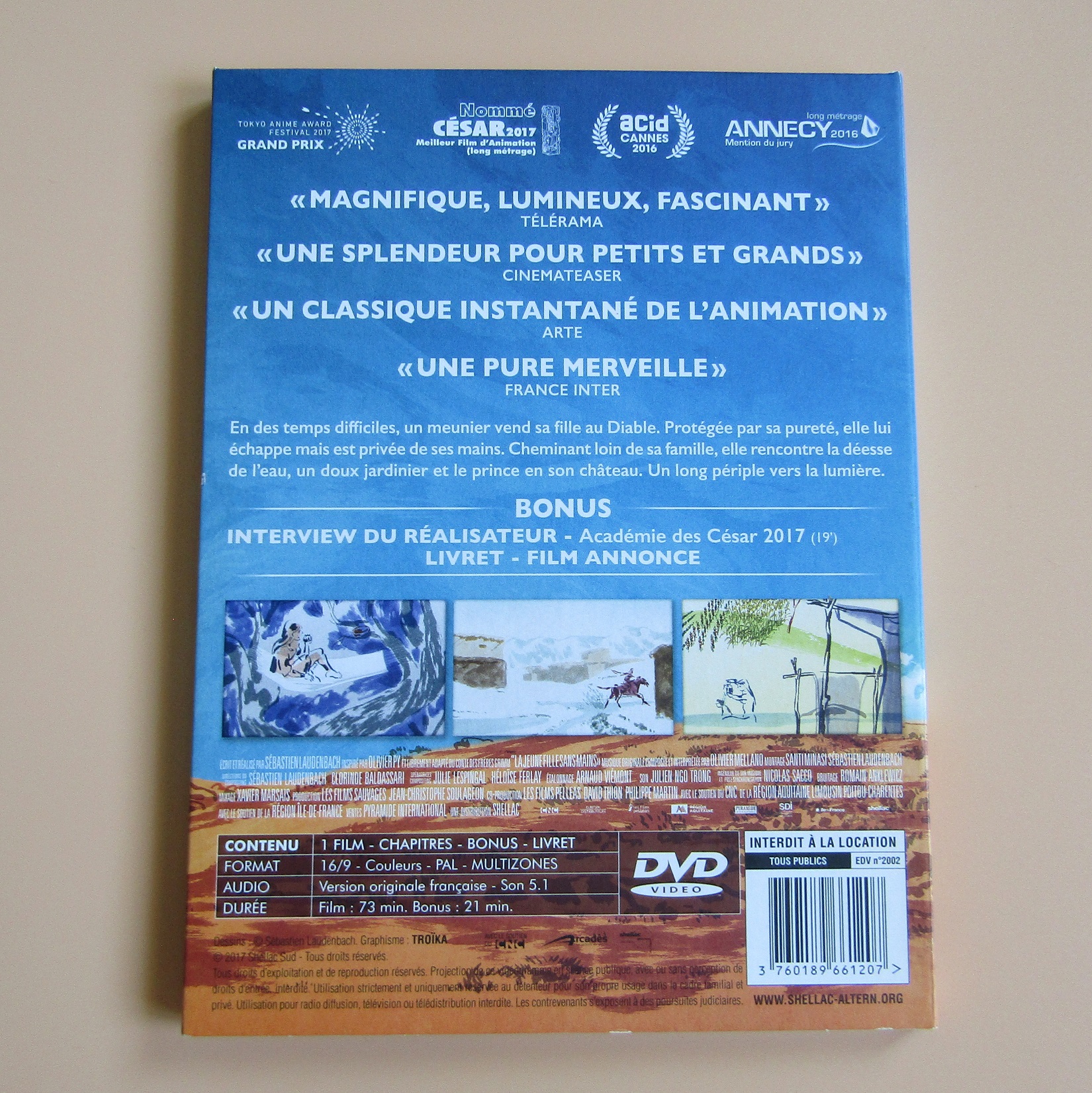 DVD. La Jeune Fille sans Mains. Sébastien Laudenbach. 2017