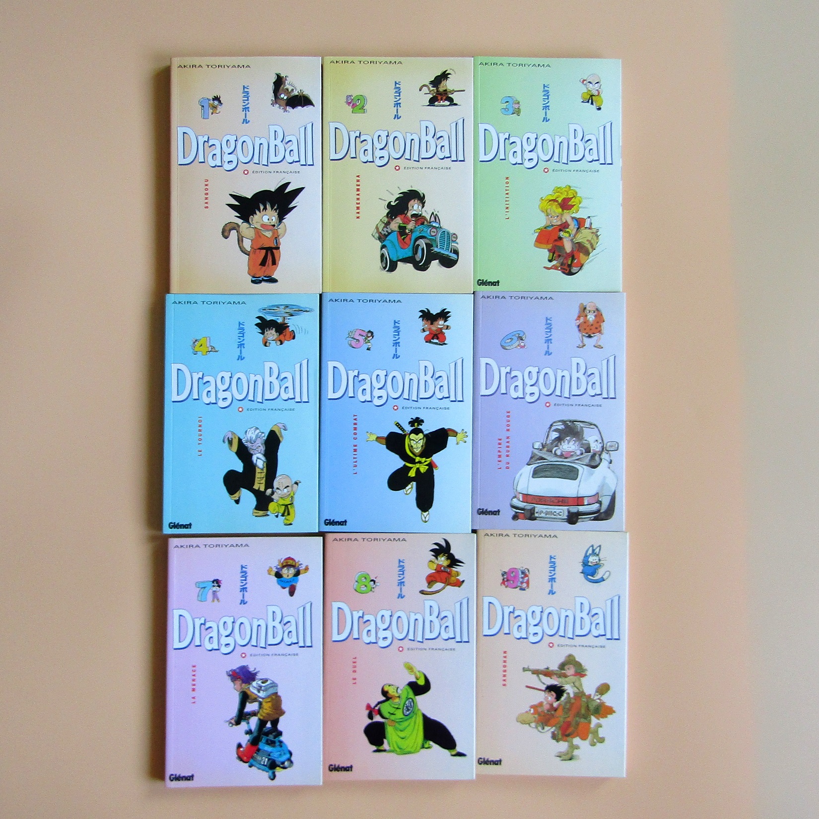 Manga. Dragon Ball. Volumes 1 à 9. Glénat. Akira Toriyama. EO