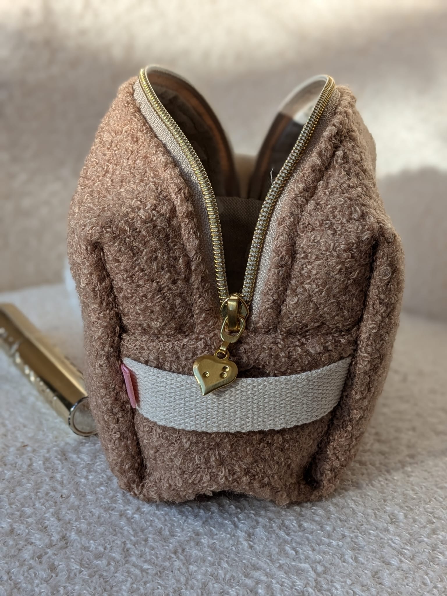 trousse beauté moumoute taupe