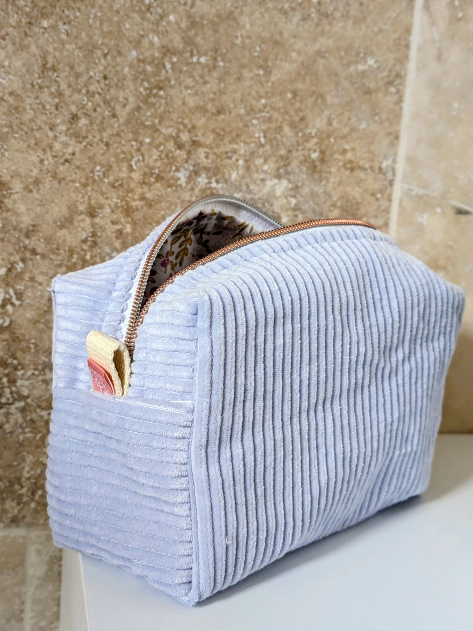 trousse beauté velours bleu (3)