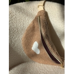 sac banane moumoute beige coeur blanc sangle ecrue