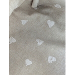 doublure beige coeurs blancs