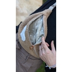 sac banane moumoute taupe coeur blanc doublure coeur
