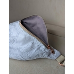 banane toile jouy gris  doublure parme