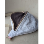 sac banane toile jouy gris doublure parme