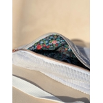 sac banane velours cotele bleu et doublure fleurie