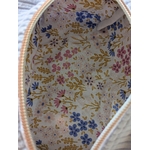 trousse beauté velours bleu doublure petites fleurs