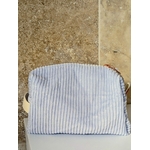 trousse beauté velours bleu doubure fleurs