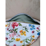 sac banane fleurie doublure verte