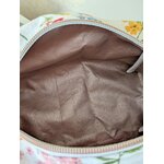 trousse beauté fleurs doublure rose irisé