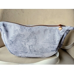 sac demi lune jouy  gris  et  blanc