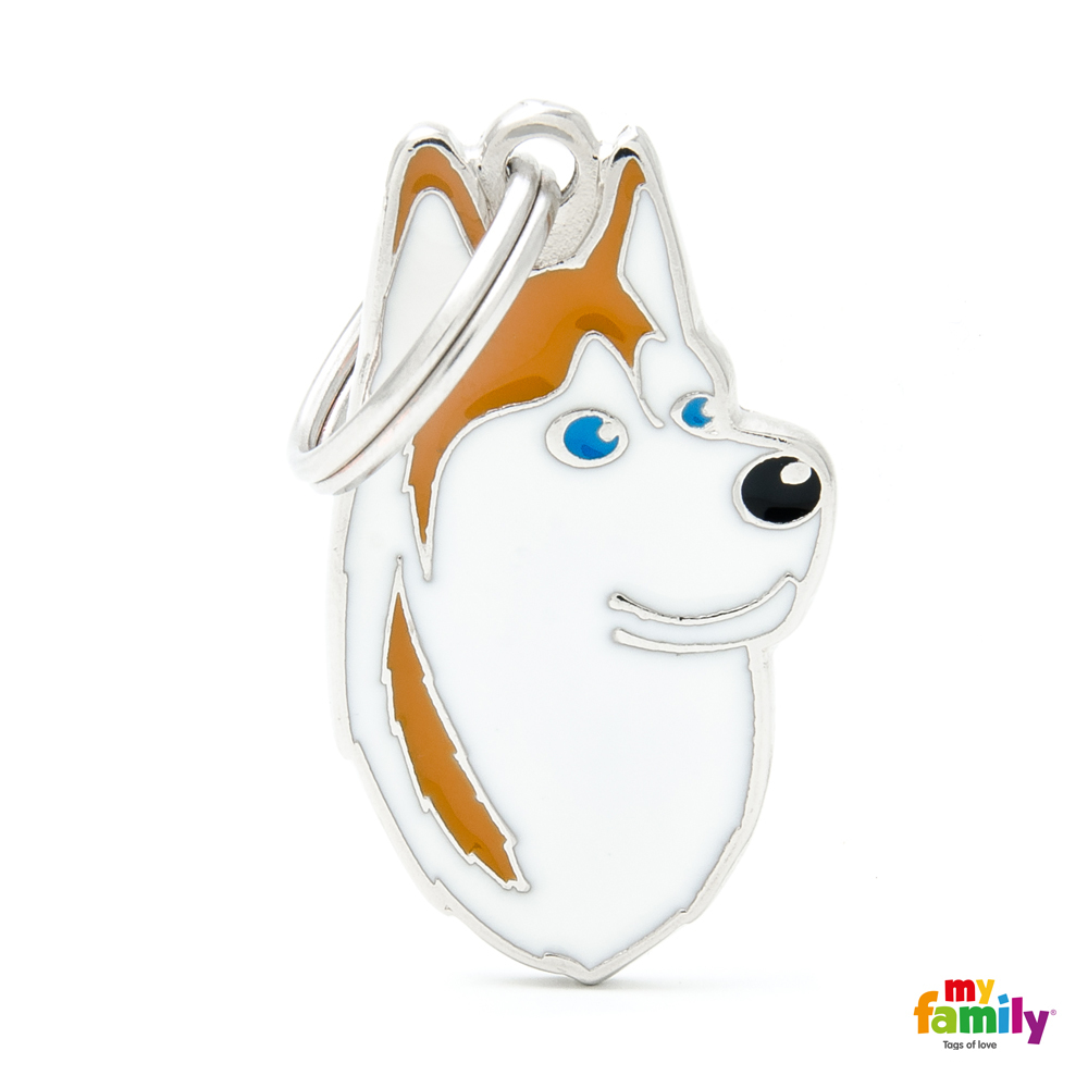 Médaille Husky Marron & Blanc