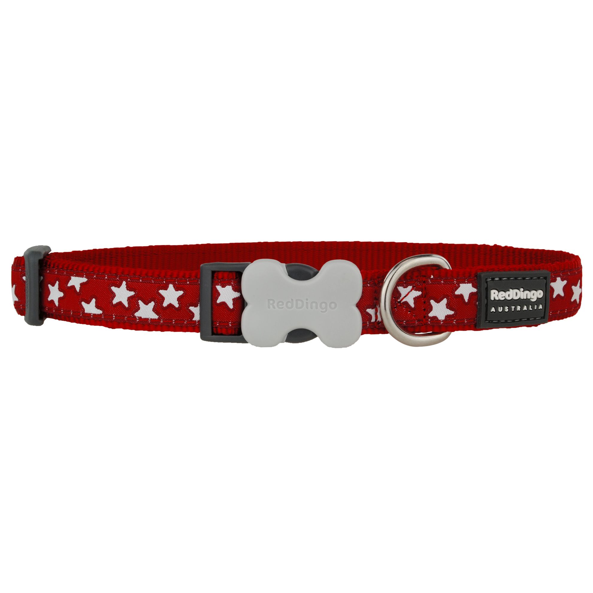 Collier fantaisie Rouge Etoiles Blanches - Red Dingo