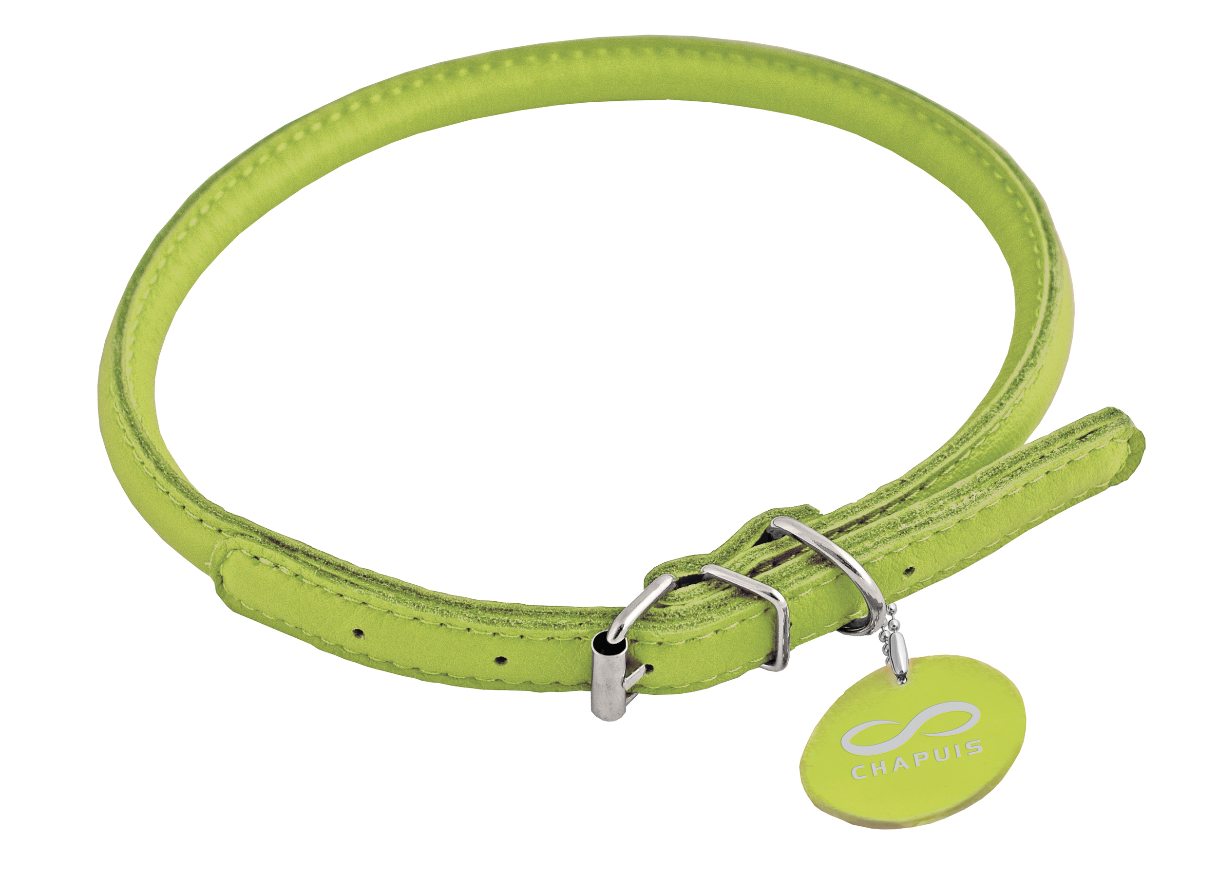 Collier en cuir rond Glamour Vert