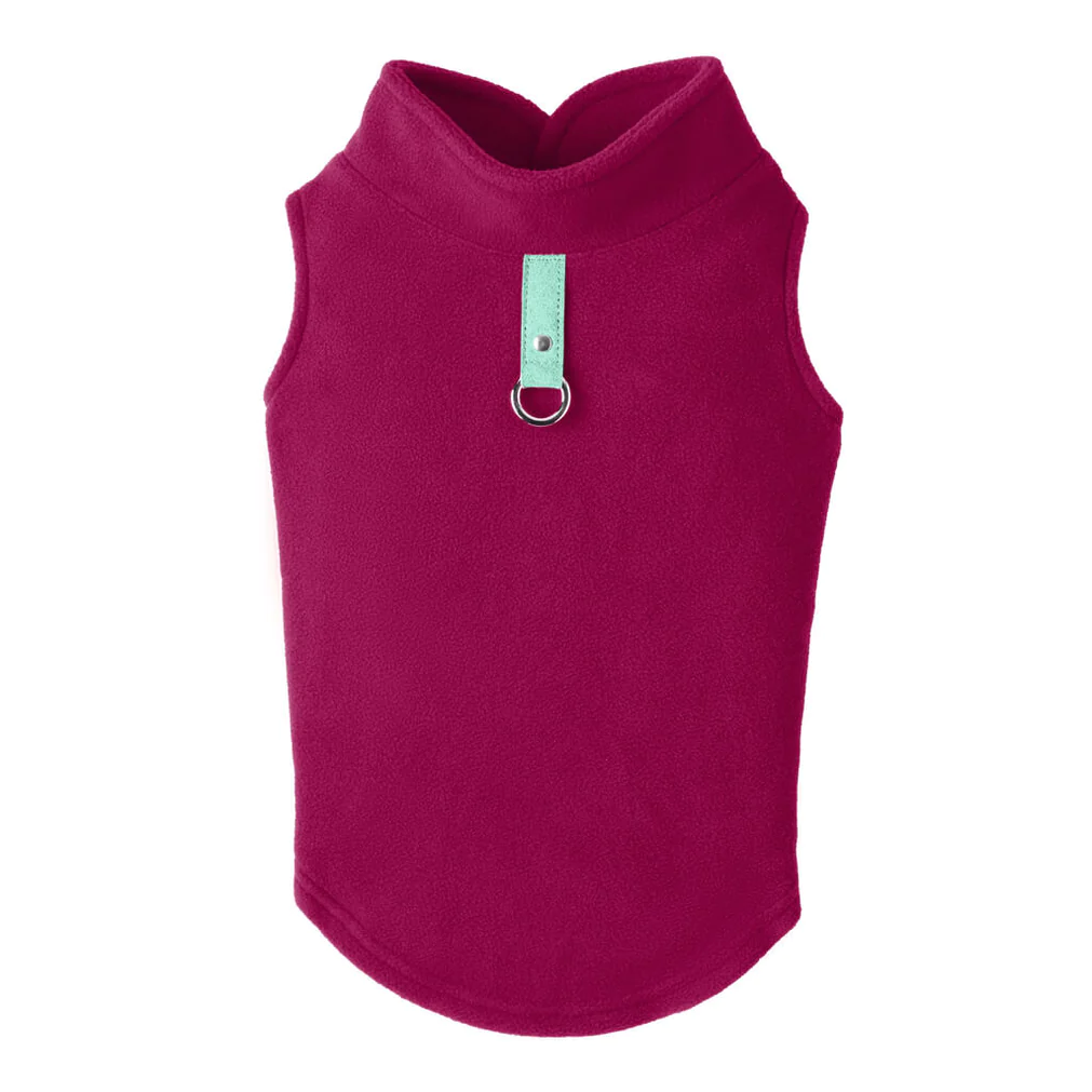 gooby-fuschia-fleece-vest-with-green-tag-back-view-1024x1024px