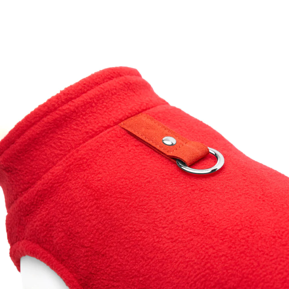gooby-red-fleece-vest-with-red-tag-d-ring-leash-attachment-detail-view-1024x1024px