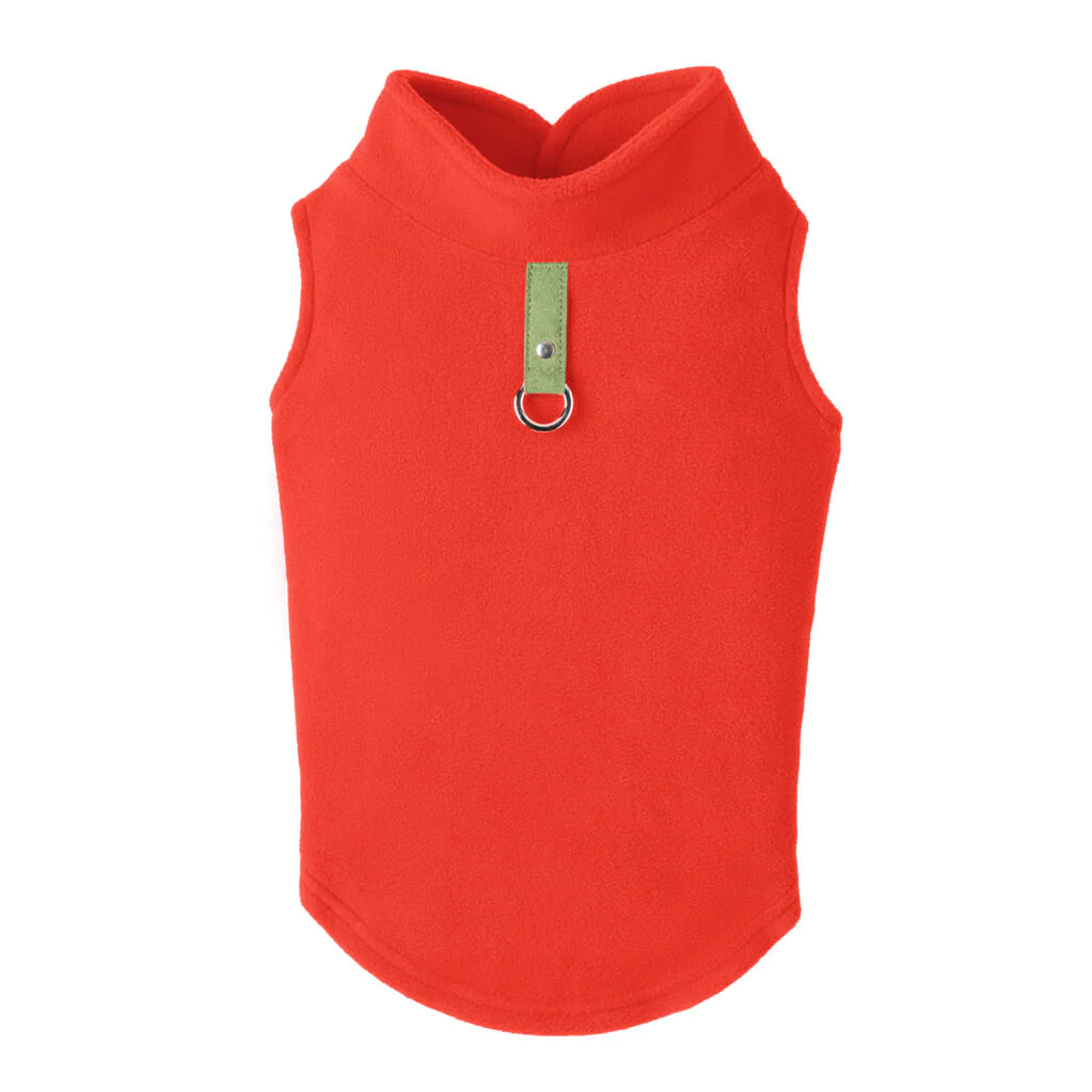 gooby-pumpkin-fleece-vest-with-green-tag-back-view-1024x1024px