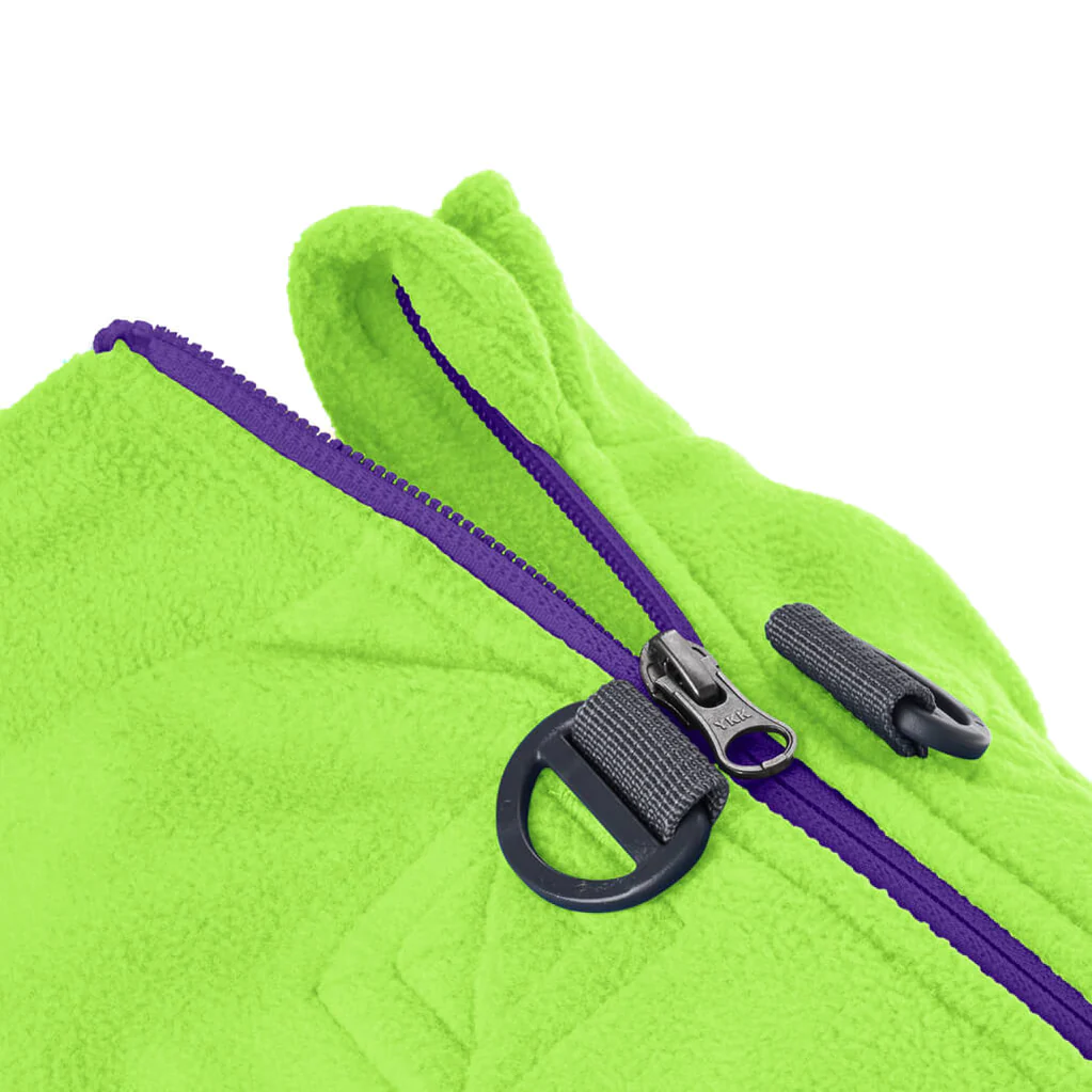 gooby-lime-zip-up-fleece-vest-zipper-closure-and-d-ring-leash-attachments-detail-view-1024x1024px