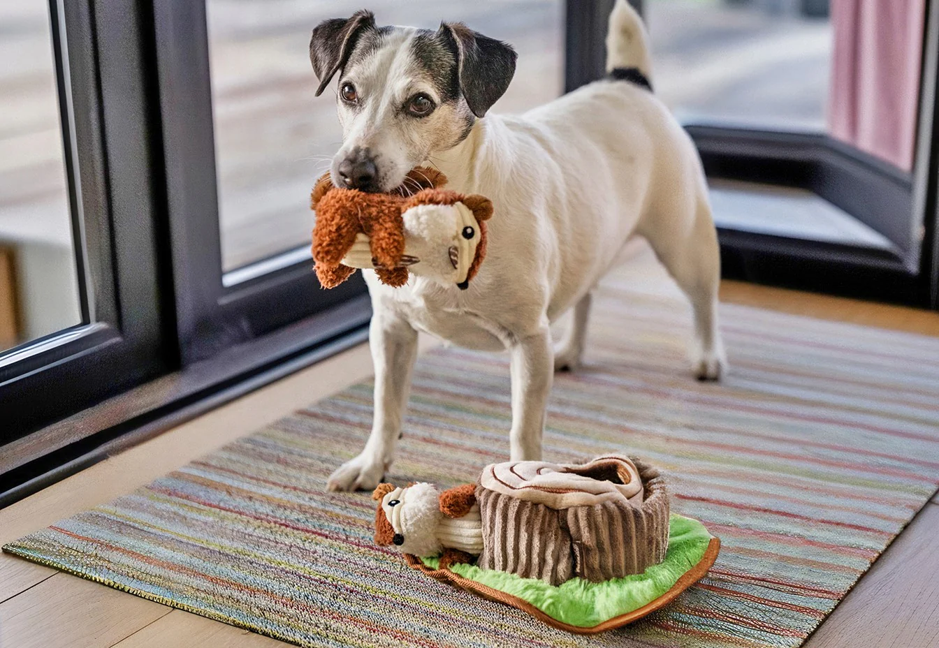 ForestFriendsChipmunkDogToyLifestyleImage