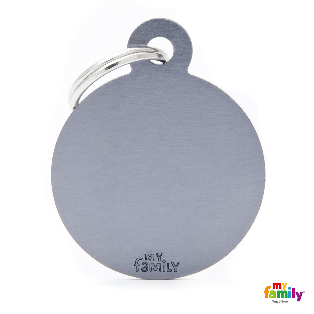 Médaille Basic Cercle Aluminium Grise