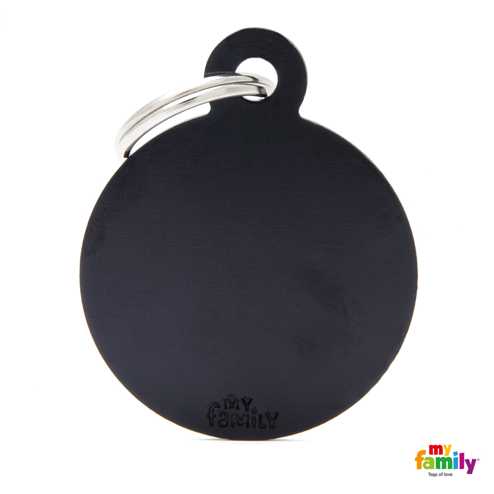 Médaille Basic Cercle Aluminium Noire