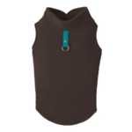 gooby-brown-fleece-vest-with-turquoise-tag-back-view-1024x1024px
