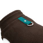 gooby-brown-fleece-vest-with-turquoise-tag-d-ring-leash-attachment-detail-view-1024x1024px