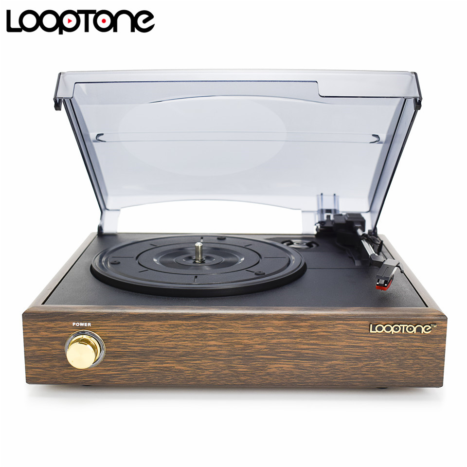 Looton-phonographe-classique-3-vitesses-Gramophone-tourne-disque-courroie-disque-vinyle-LP-avec-2-haut-parleurs