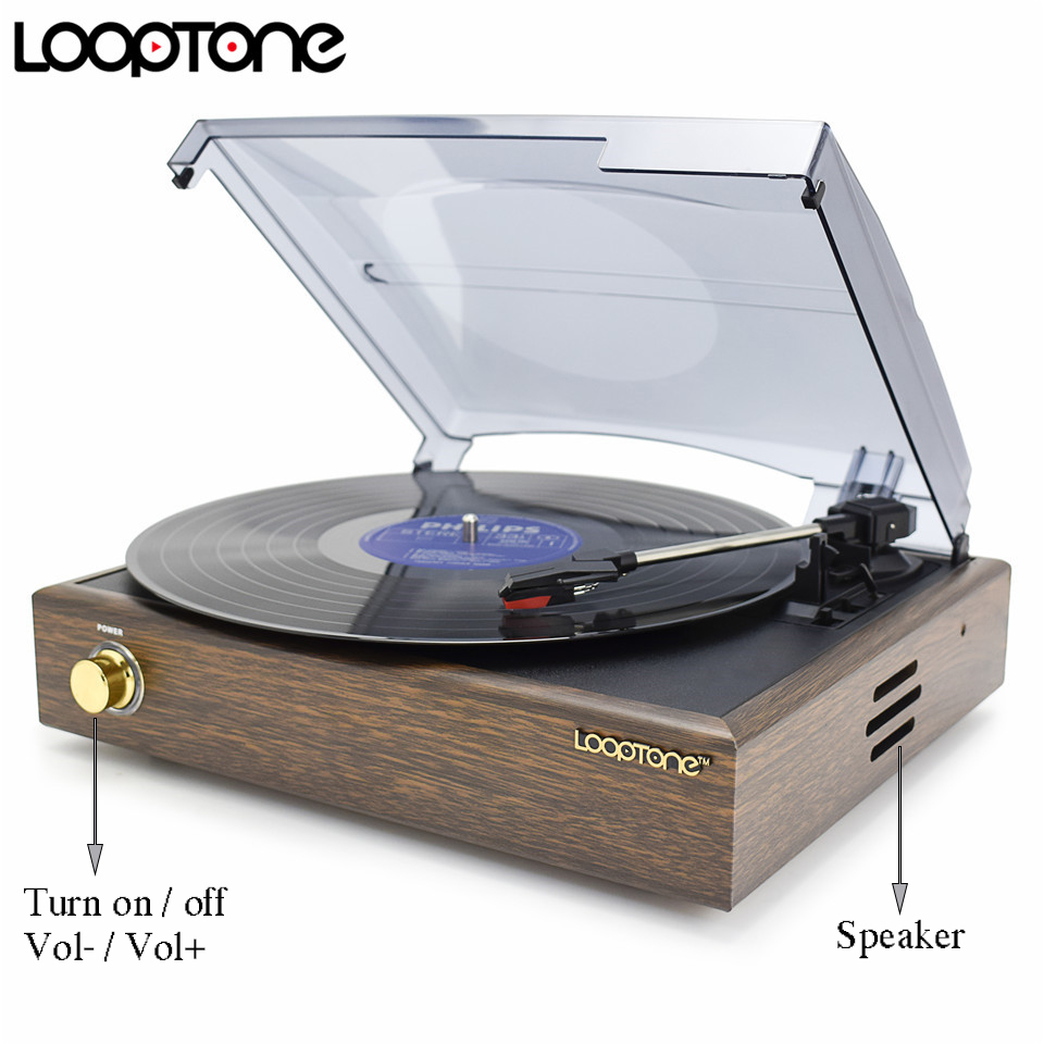 Looton-phonographe-classique-3-vitesses-Gramophone-tourne-disque-courroie-disque-vinyle-LP-avec-2-haut-parleurs