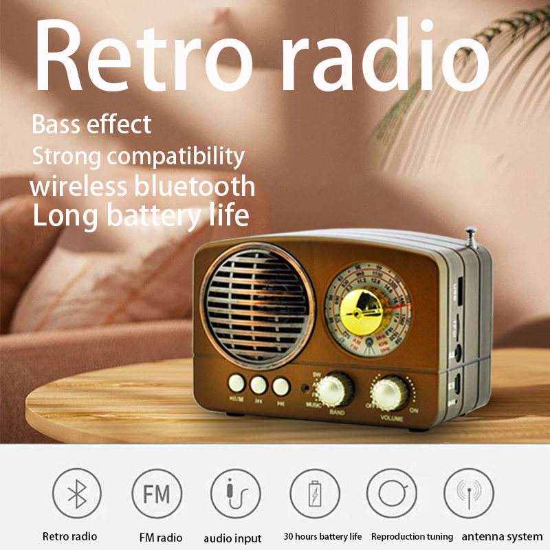 Radio-portable-r-tro-sans-fil-bluetooth-HIFI-haut-parleur-st-r-o-casque-FM-AM