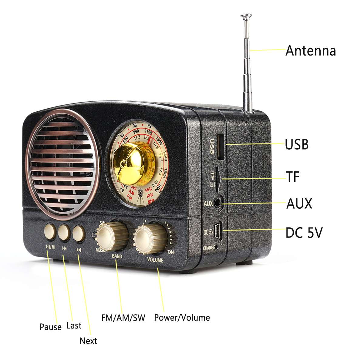 Radio-portable-r-tro-sans-fil-bluetooth-HIFI-haut-parleur-st-r-o-casque-FM-AM