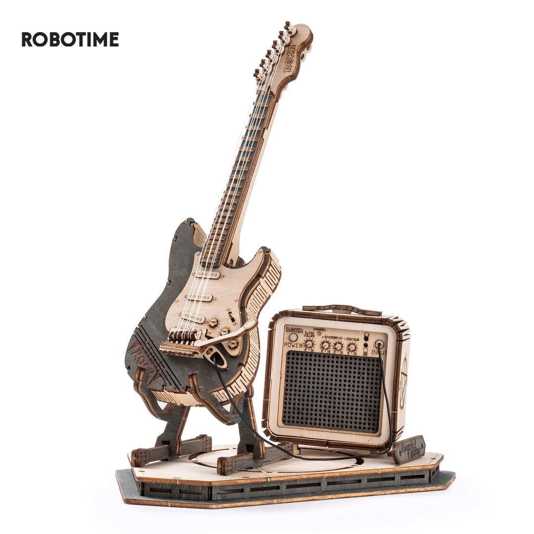 Robotime-Rokr-mod-le-de-guitare-lectrique-cadeau-pour-enfants-et-adultes-assemblage-de-jouets-cr