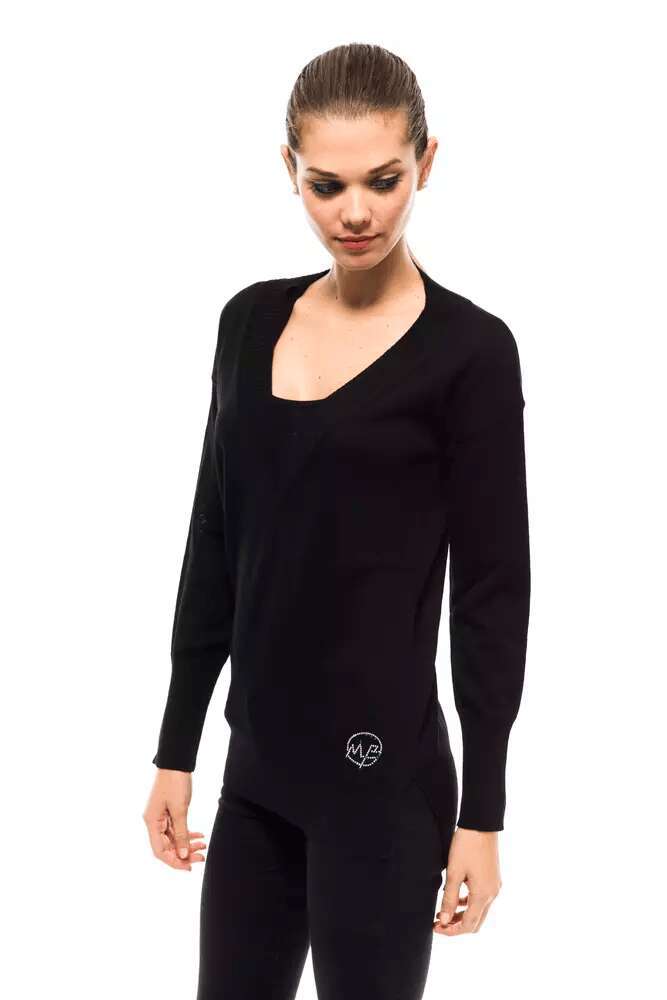 Pull en laine noire pour femme 4120022