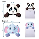 Autocollant-mural-en-vinyle-amovible-joli-dessin-anim-l-phant-chaton-Panda-prise-pour-interrupteur-d