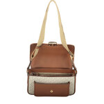 MK Beige Fabric Crossbody Bag 10351717-a