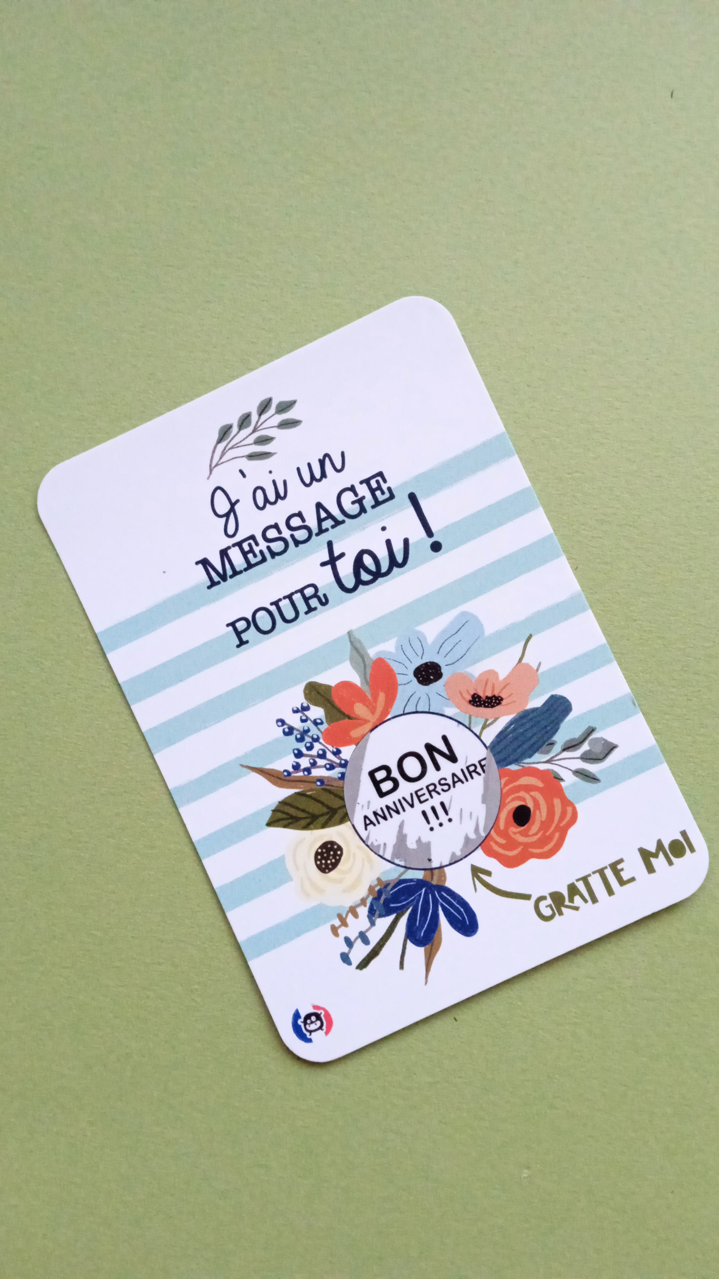 carte a gratter fleurs bon anniversaire