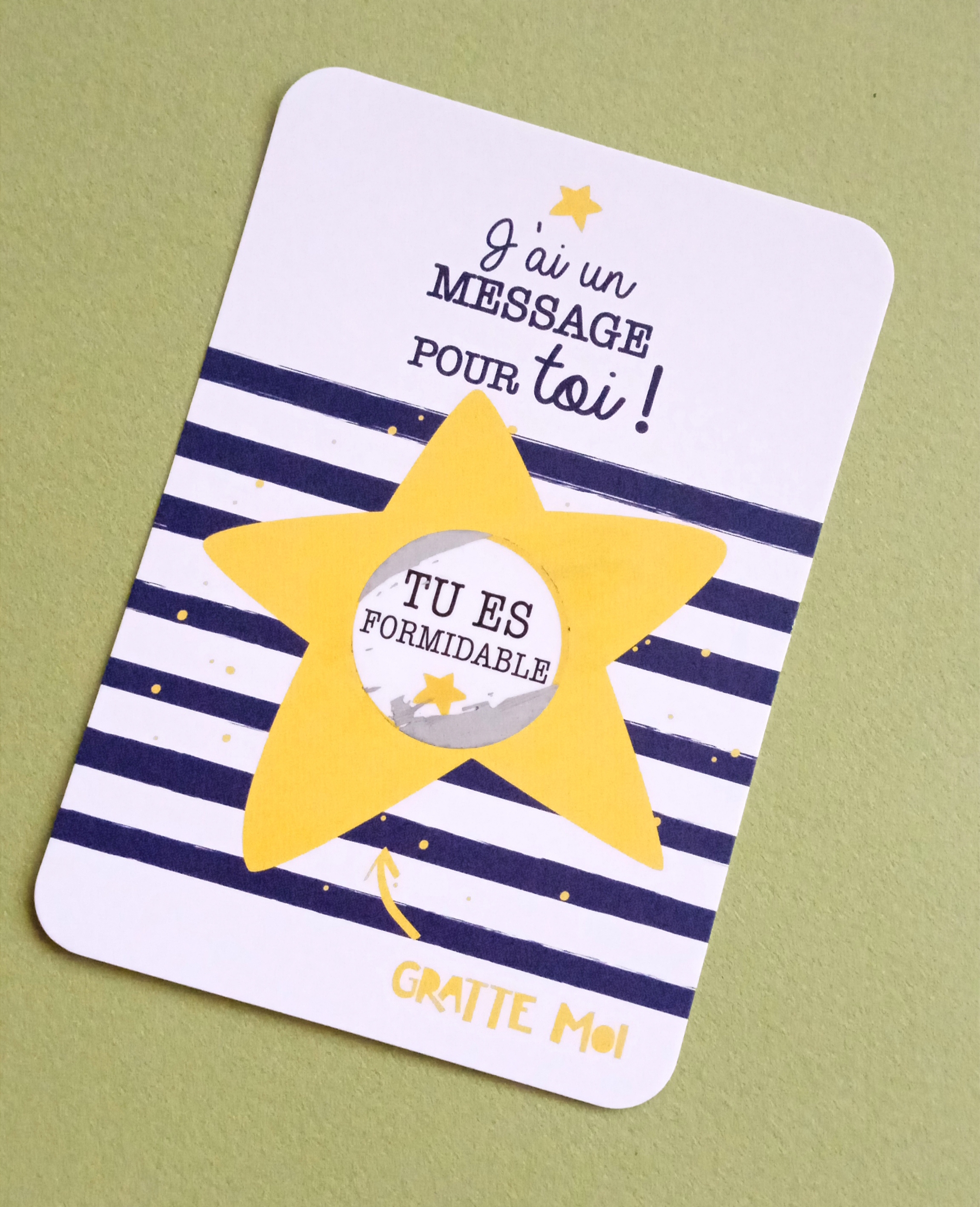 message carte gratter tu es formidable