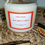 bougie parfumée cire de soja macaron vanille mèche bois