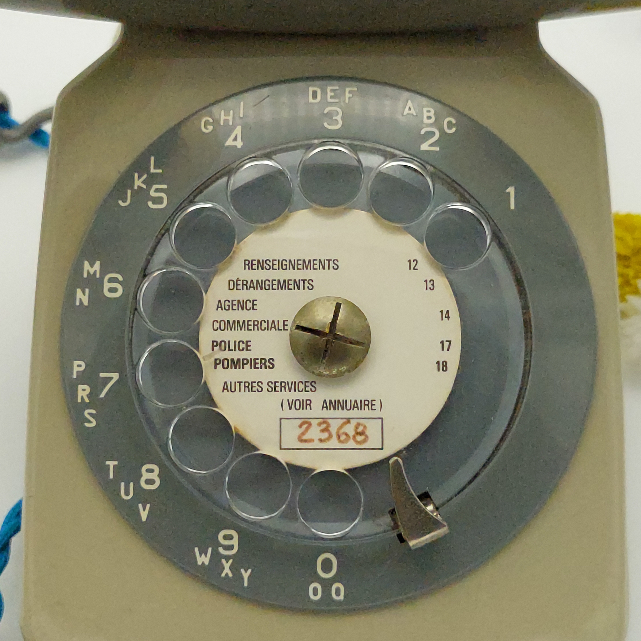 TEL202218 lampe téléphone cadran gris
