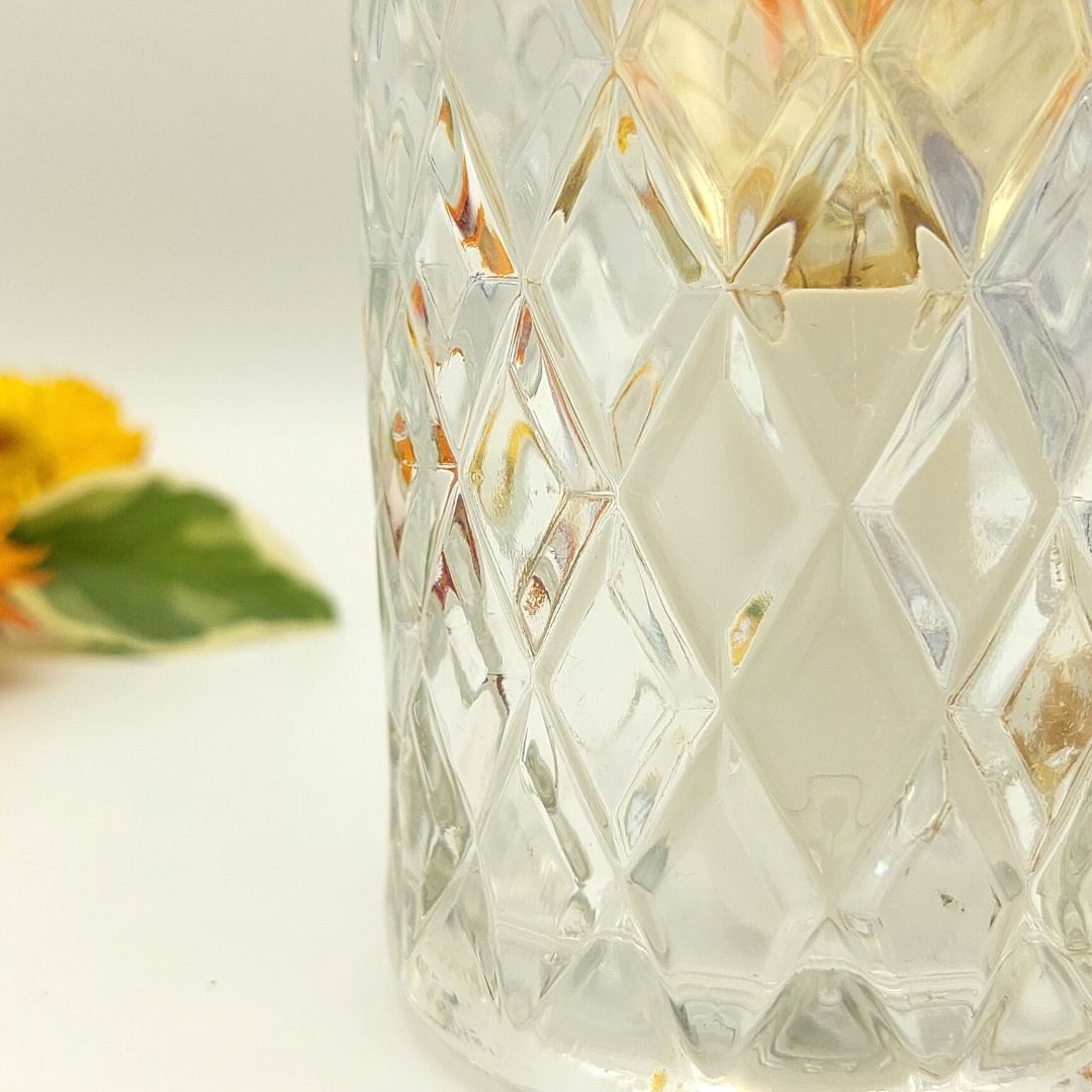 lampe à poser petite chope verre ciselé