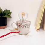 Lampe petite Tasse fleurs roses pâles A