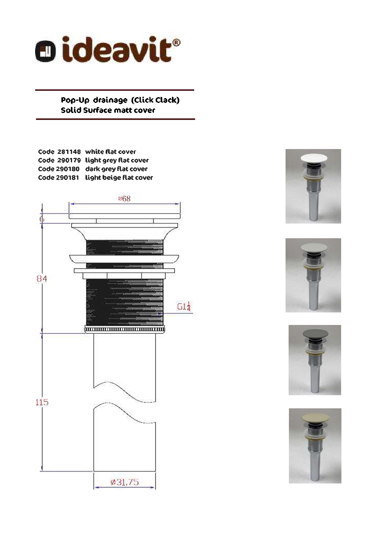 281148 &amp; 290179 &amp; 290180 Pop Up Drains_page-0001