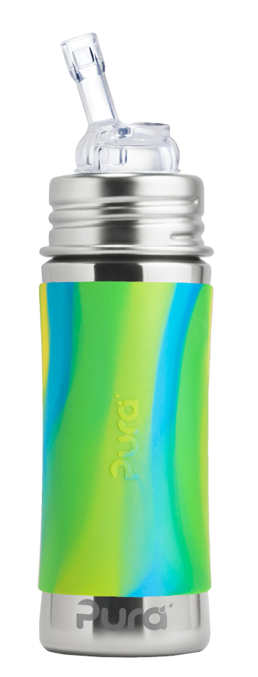 Gourde en acier inoxydable Gaspajoe Sporty 1L - Motif Vagues